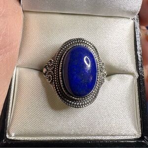 Ring Lapis Blue Gemstone 925 Sterling Silver Southwestern Unisex